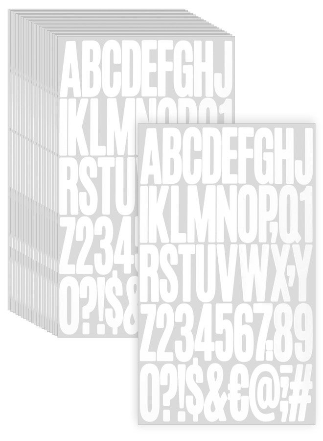 Linsuminn White Large Letter Stickers Alphabet Stickers 2 Inch Vinyl Letter Sticker 1000 PCS Self-Adhesive Poster Number Letters Sticker Decals for Water Bottles Mailbox Craft Scrapbooking Decorations 20 Sheets - Image 1